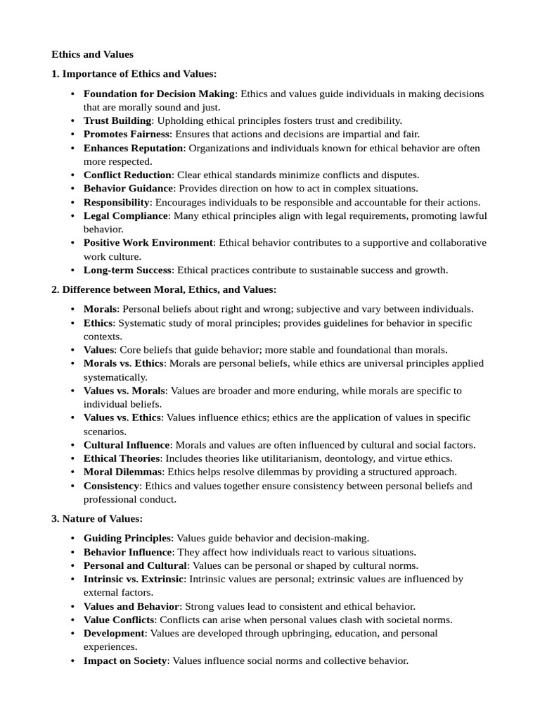Ethics and Values in Decision Making | PDF | Value (Ethics) | Empathy