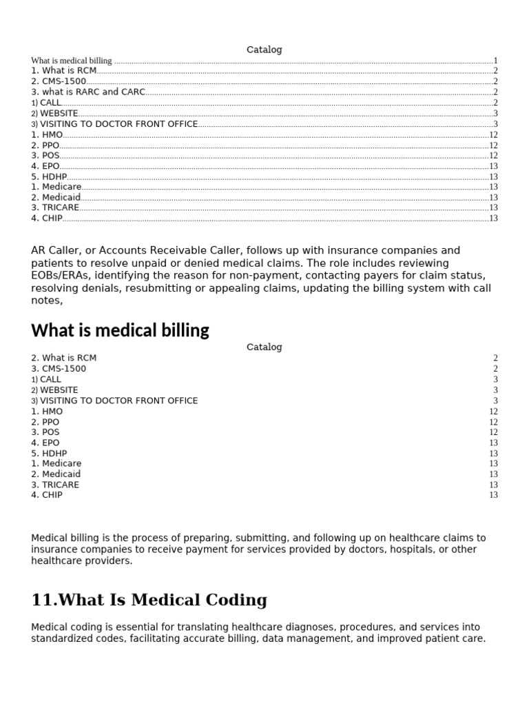 Medical Billing Overview and Processes | PDF | Health Economics | Medicine