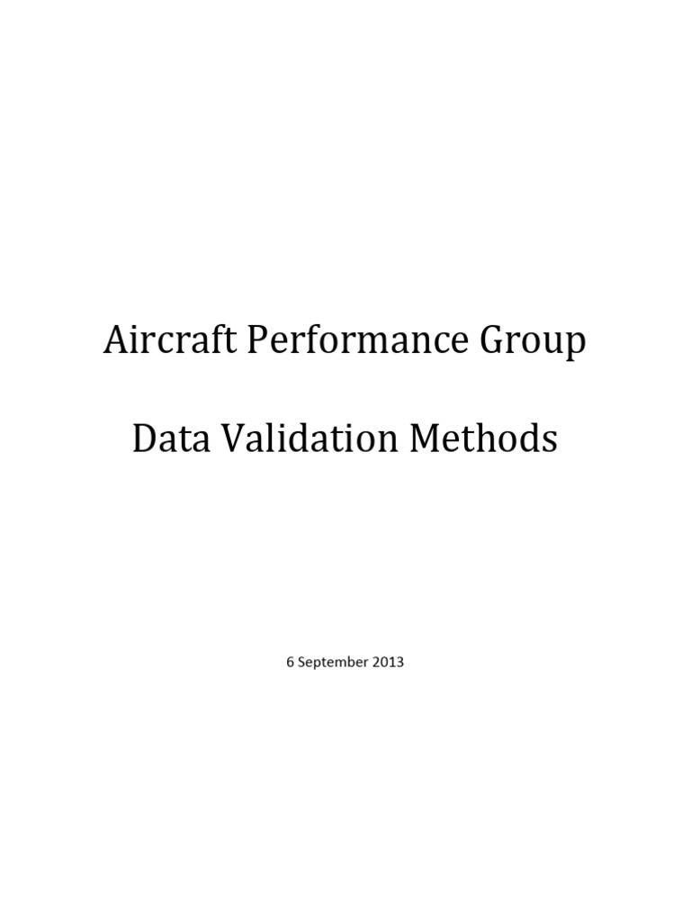 APG Aircraft Data Validation Methods | PDF | Airplane | Aircraft