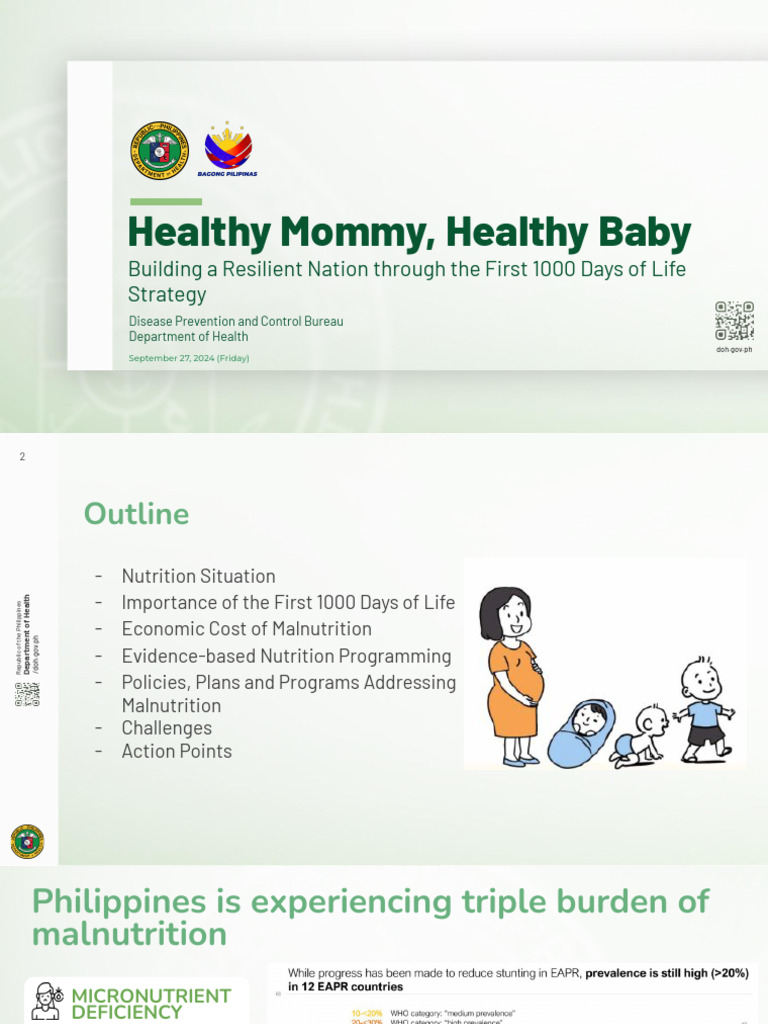 First 1000 Days: Nutrition Strategy Philippines | PDF | Malnutrition ...