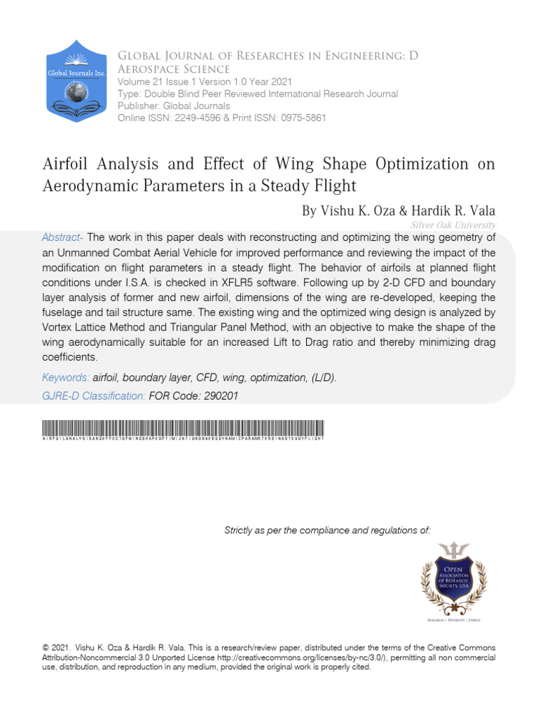 Wing Shape Optimization for UAV Performance | PDF | Airfoil | Fluid ...