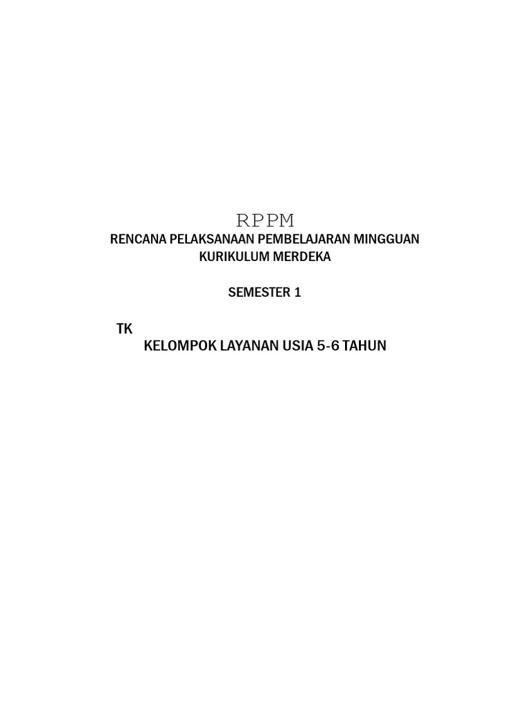 RPPM Mingguan TK: Ayo Berkenalan | PDF