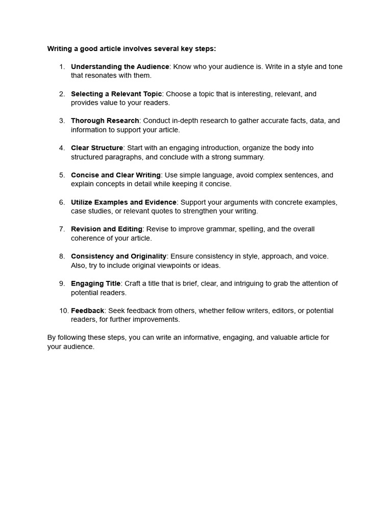 How To Write Articles | PDF