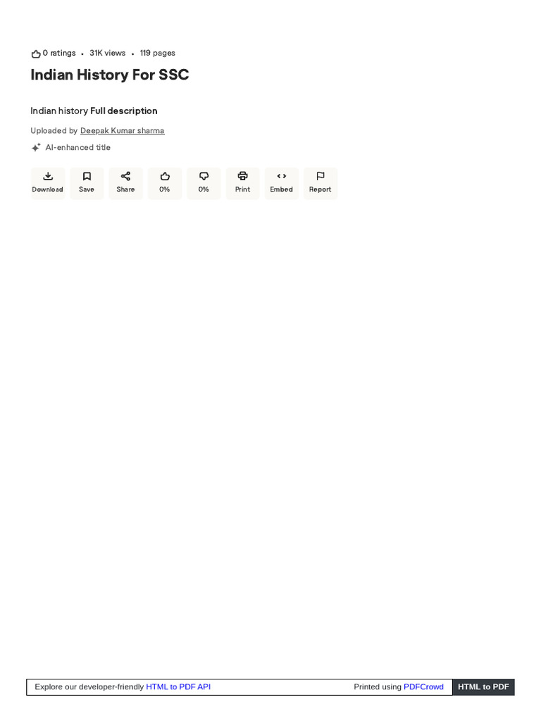 WWW Scribd Com Document 799556776 Indian History For SSC Pre | PDF