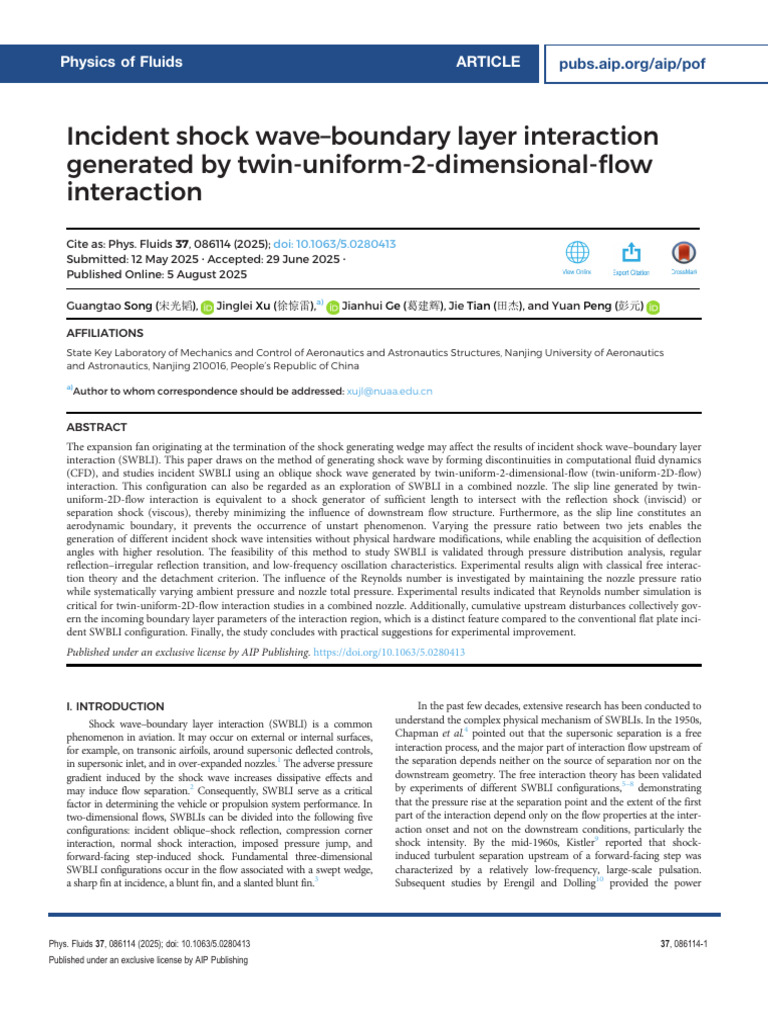 Incident Shock Wave Interaction Study | PDF | Shock Wave | Mach Number