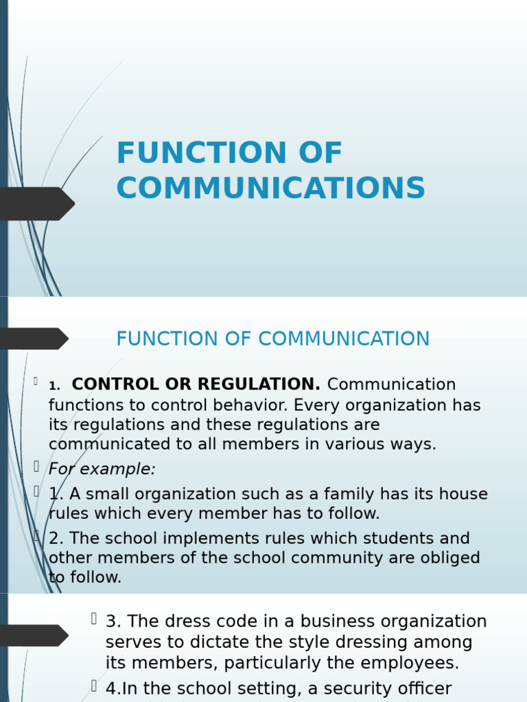 3.function of Communicaton | PDF | Communication | Psychology