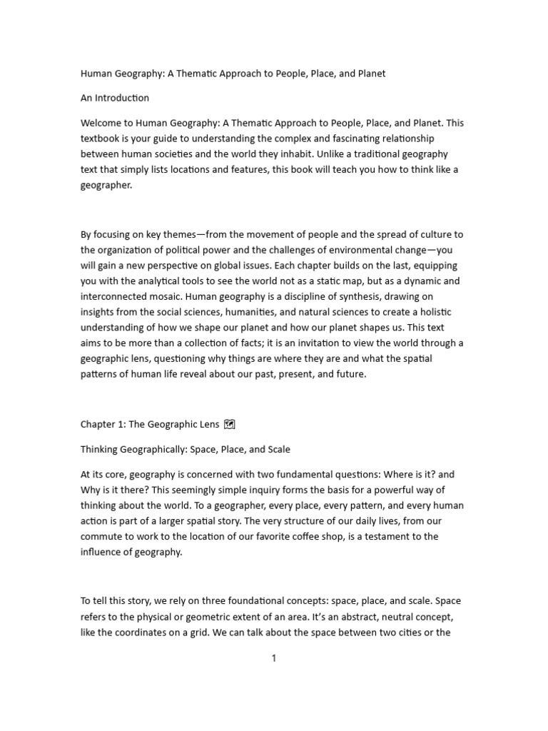 Human Geography: Themes and Concepts | PDF | Geography | Agriculture
