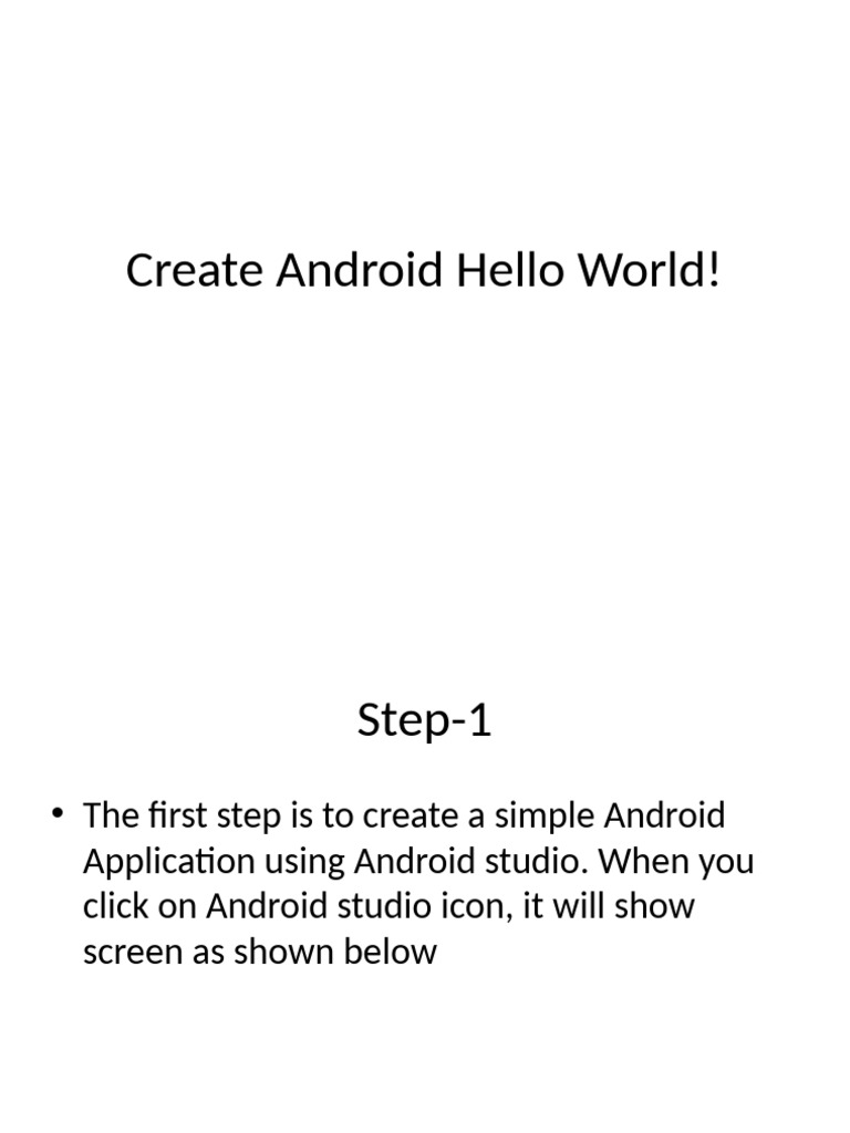 Create Your First Android App | PDF | Computer File | Android ...