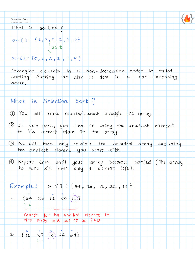 Understanding Selection Sort Algorithm | PDF