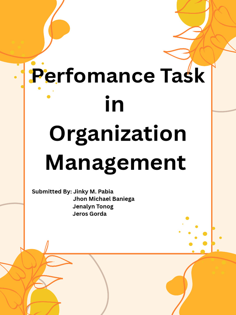 Performance Task in Organization Management | PDF