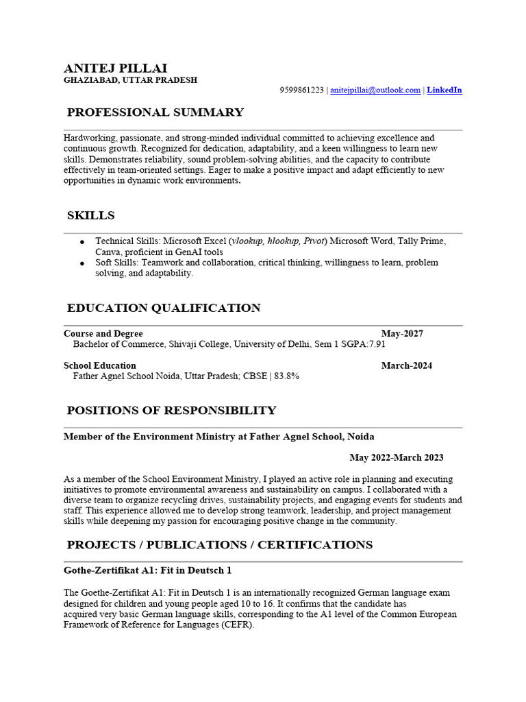 Resume Anitej Pillai - 07312025 | PDF