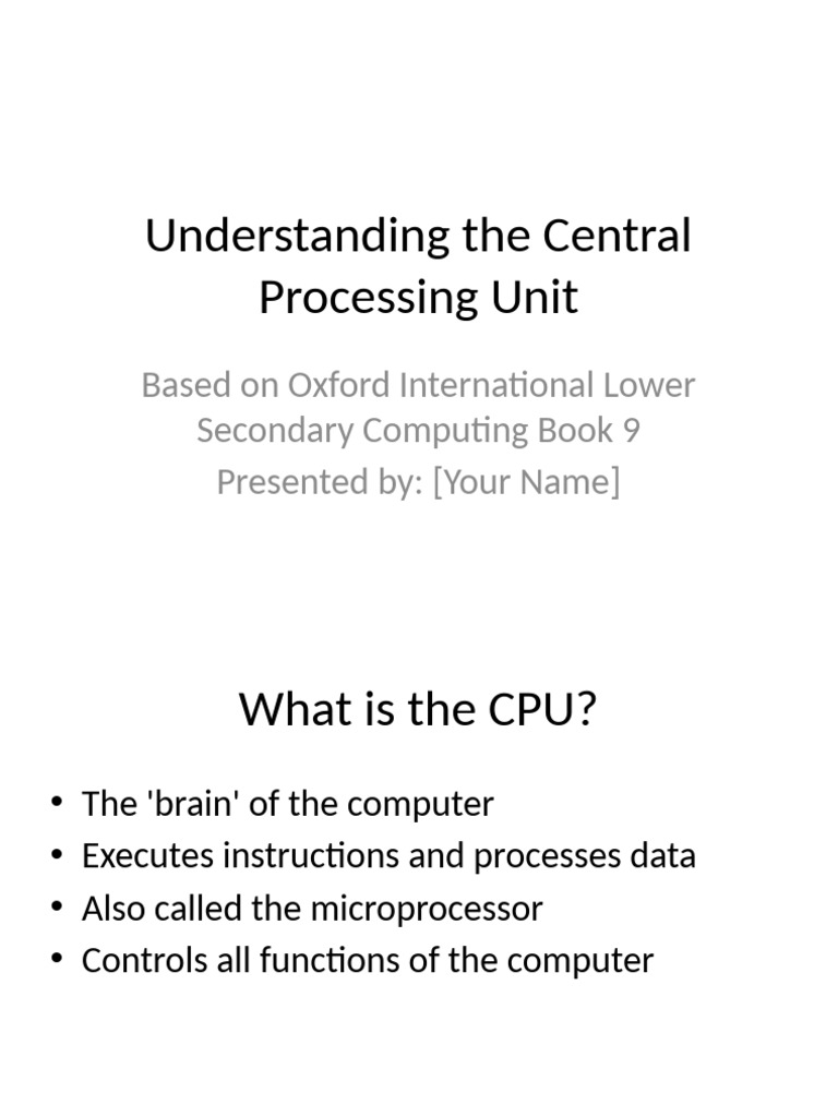 Central Processing Unit Presentation | PDF