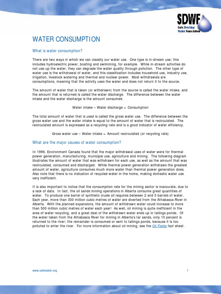 What Is Water Consumption? | PDF