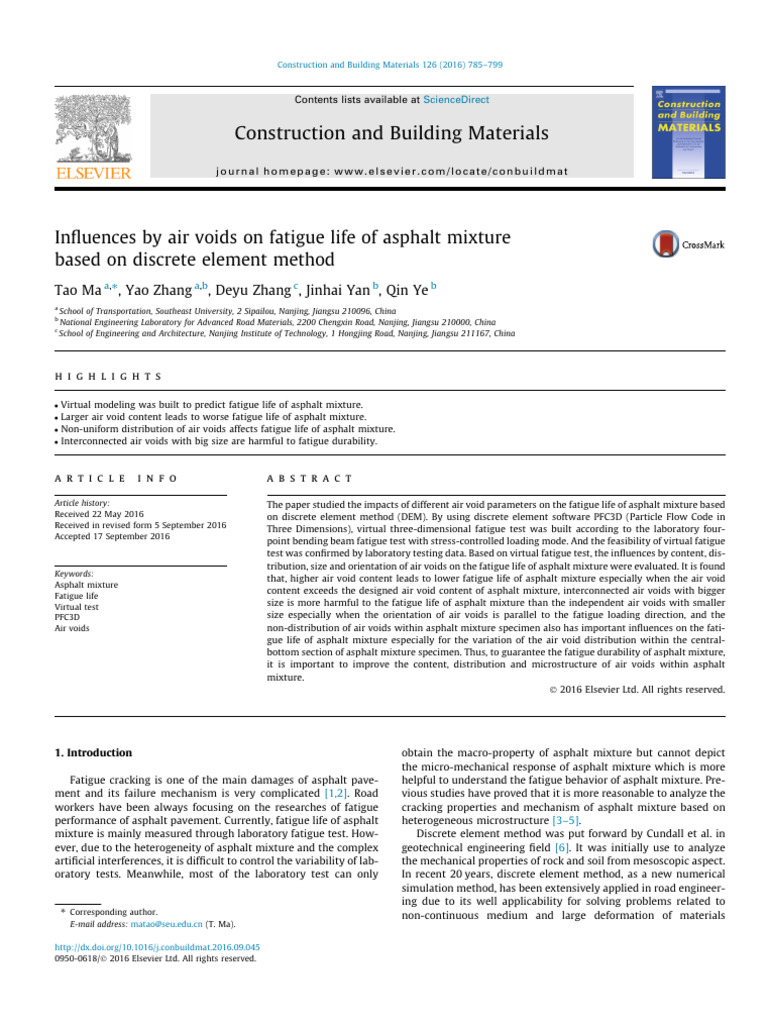 Air Voids Impact on Asphalt Fatigue Life | PDF | Fatigue (Material ...