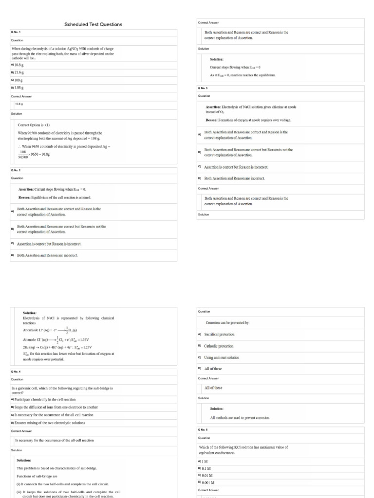 Hints and Solution Electro Chem | PDF | Chemistry | Chemical Substances