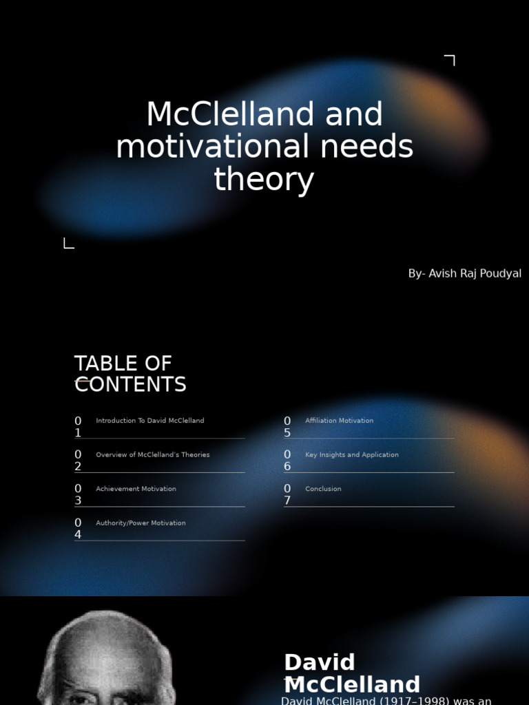 McClelland's Motivation Theory Explained | PDF | Motivational | Motivation