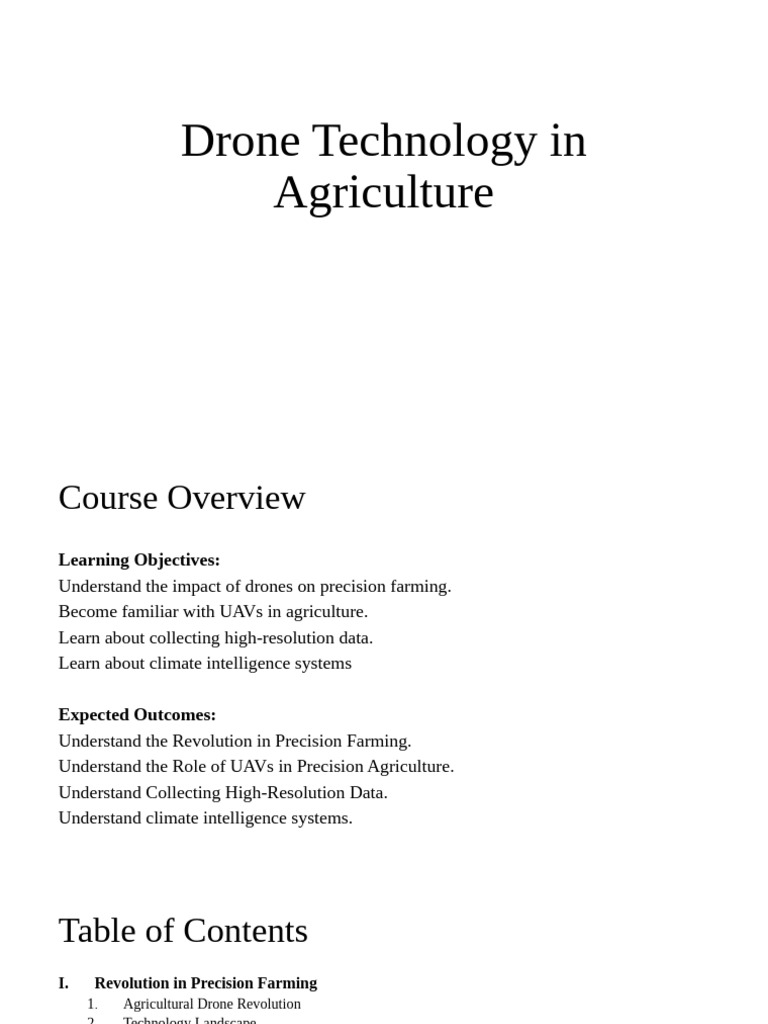 Drone Technology in Agriculture Using ArcGis | PDF | Unmanned Aerial ...