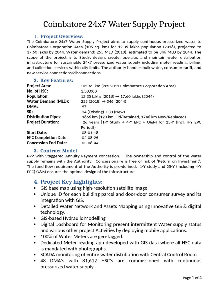 Coimbatore Water Supply Tariff Overview | PDF | Water Supply | Water
