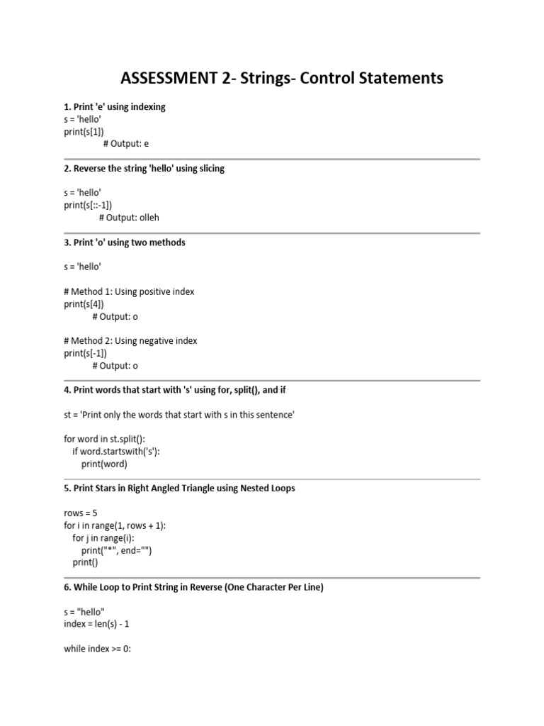 Assessment 2 - Strings | PDF