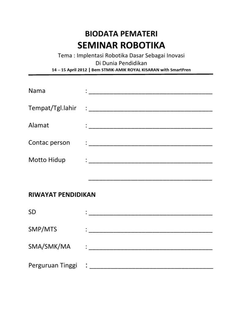 BIODATA PEMATERI