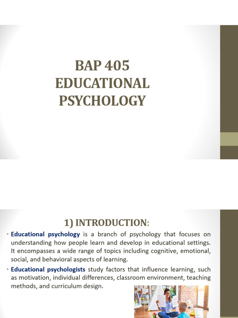 Educational Psychology Notes - 1 | PDF | Educational Psychology ...
