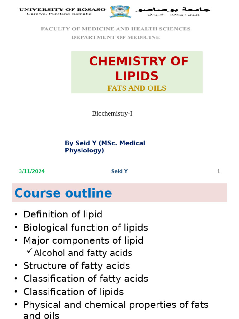Chemistry of Lipids and Their Functions | PDF | Lipoprotein | Fatty Acid