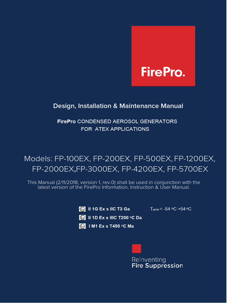 FirePro Aerosol Generators (FP-100EX - FP-5700EX) Manual | PDF ...