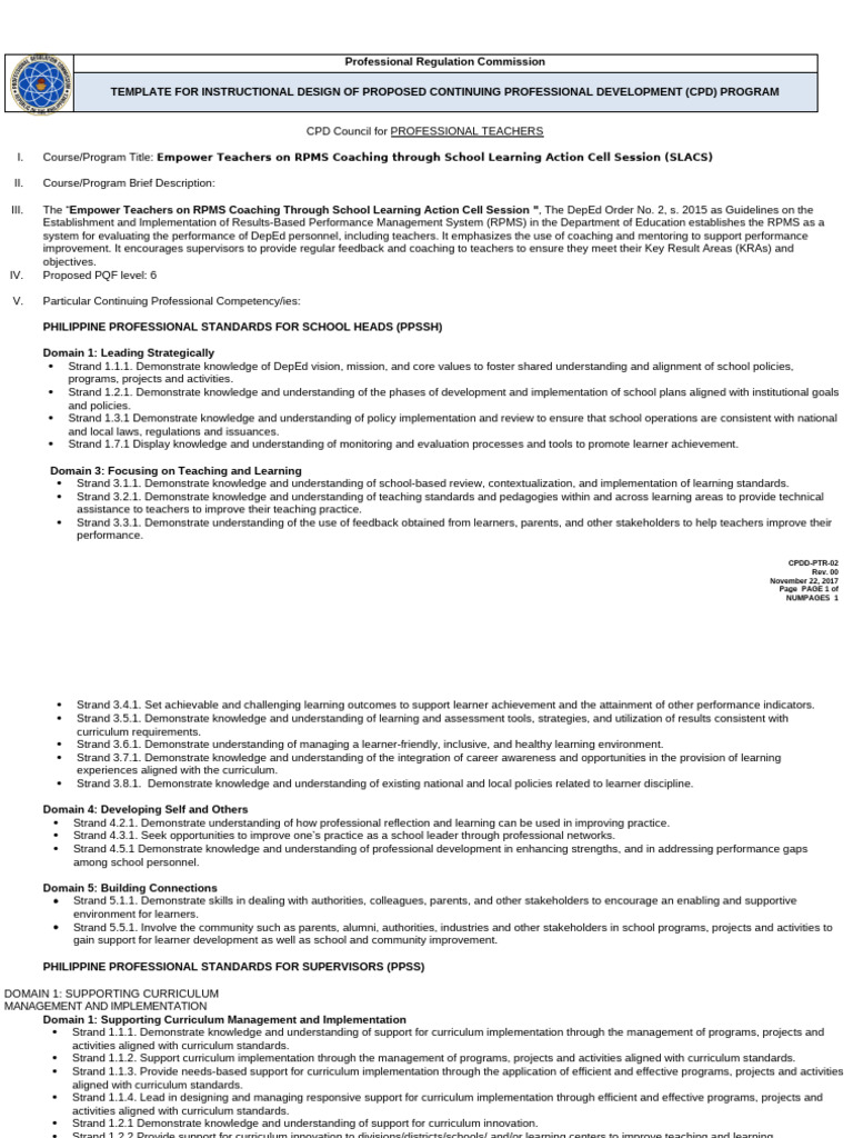 CPD Program Design for Teacher Coaching | PDF | Curriculum | Learning