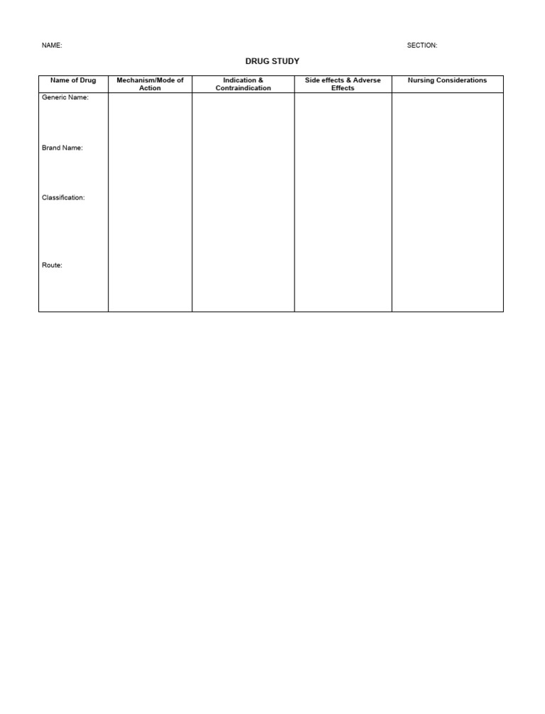 Drug Study Format | PDF