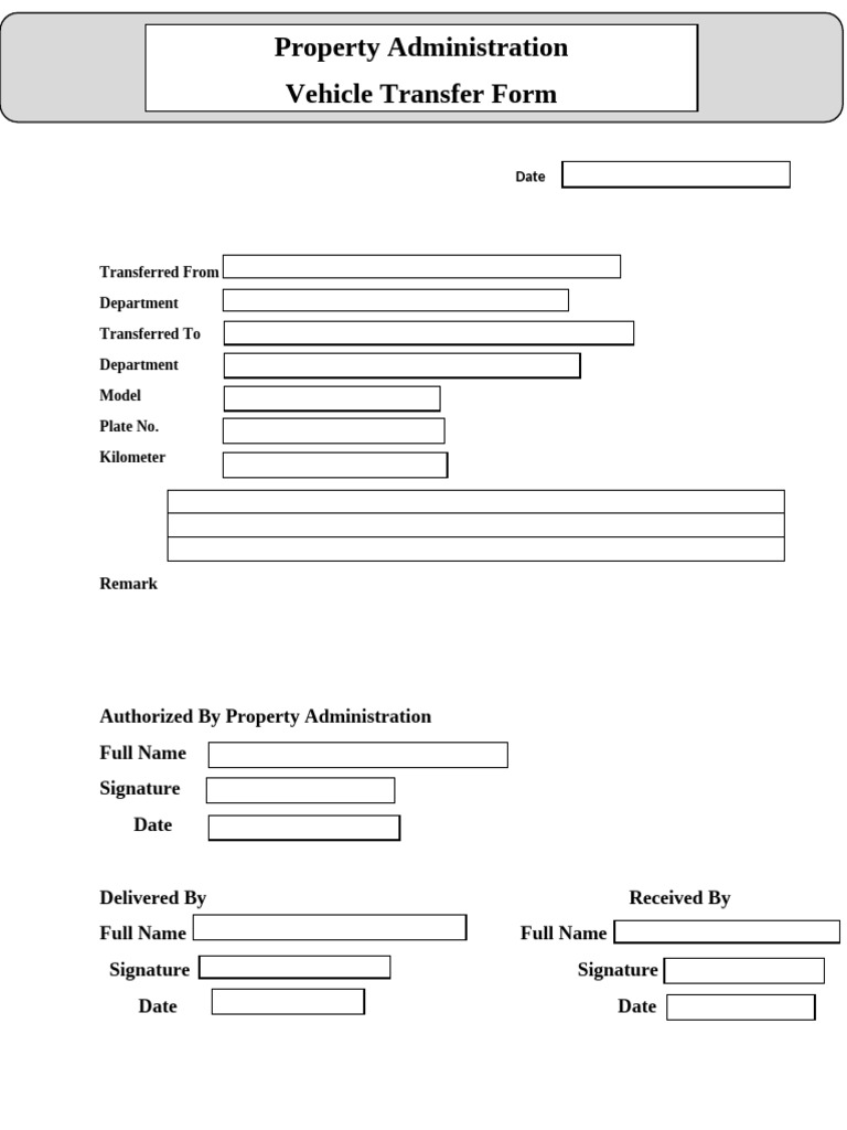 Vehic Transfer Form | PDF
