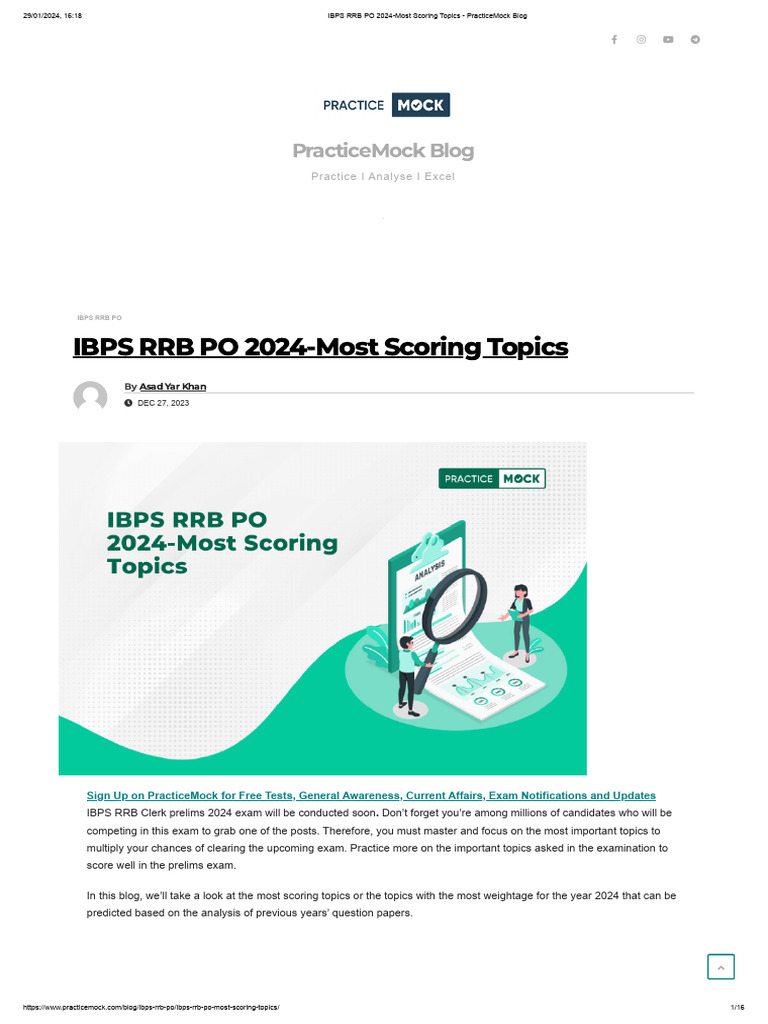 IBPS RRB PO 2024: Key Topics & Weightage | PDF