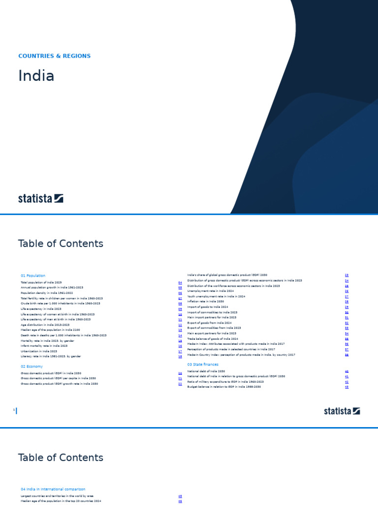 Study Id10080 India Statista Dossier | PDF | Gross Domestic Product ...
