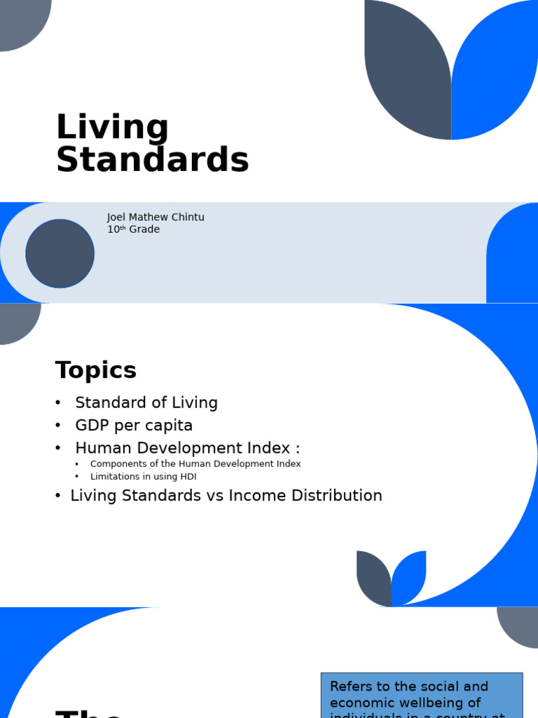 Understanding Living Standards and HDI | PDF | Cost Of Living | Gross ...