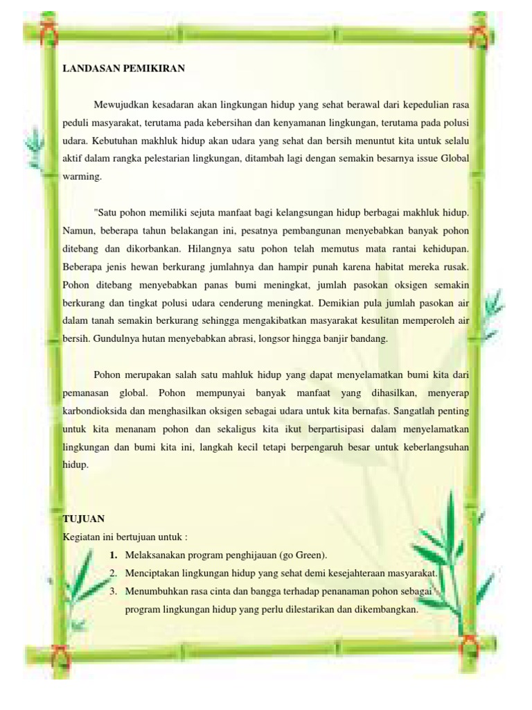 Contoh Laporan Kegiatan Penanaman Pohon Seputar Laporan