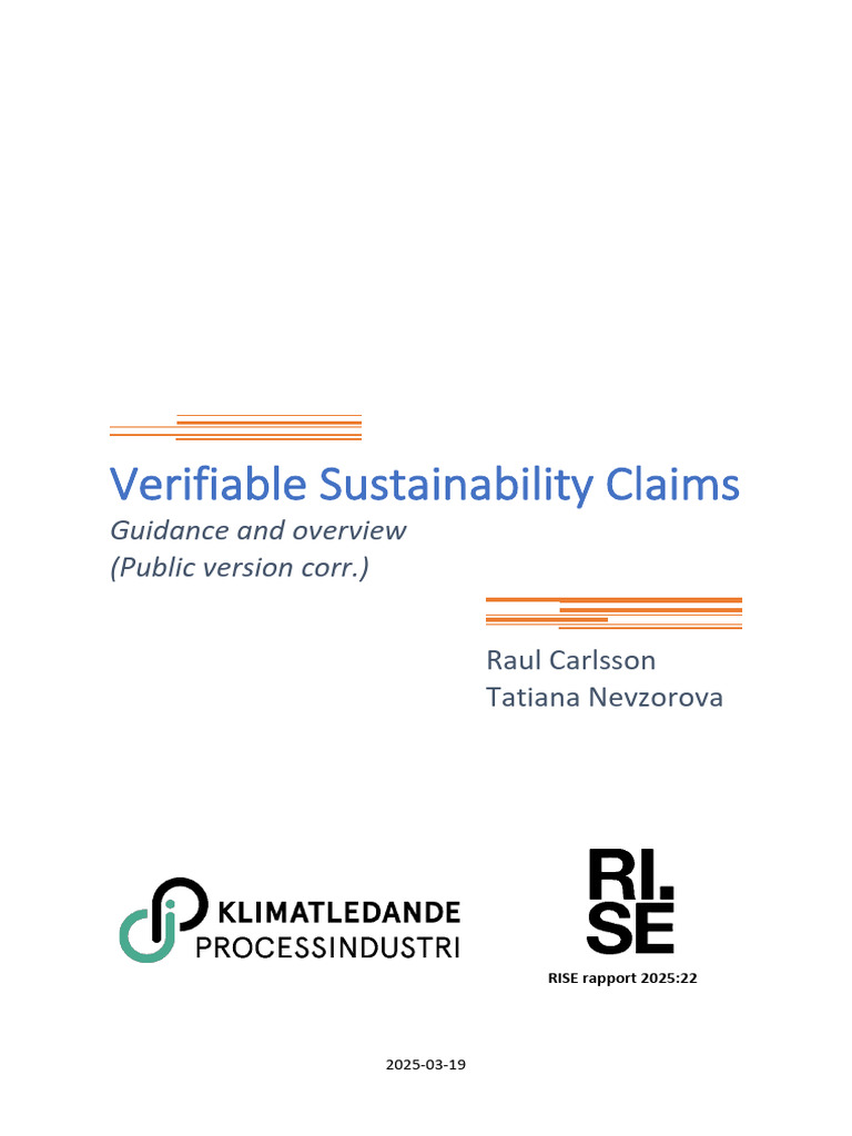Verifiable Sustainability Claims 2025-03-19 - Public Corr - DIVA | PDF ...