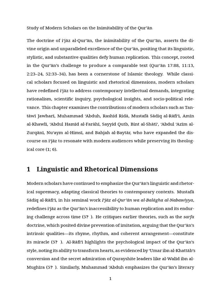 Modern Insights on Qur'ān's Inimitability | PDF | Quran | Islam
