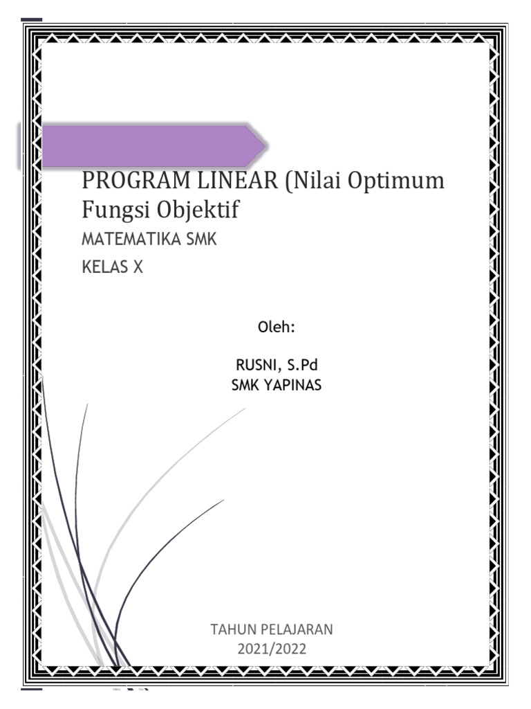 Program Linear: Model dan Solusi Matematis | PDF