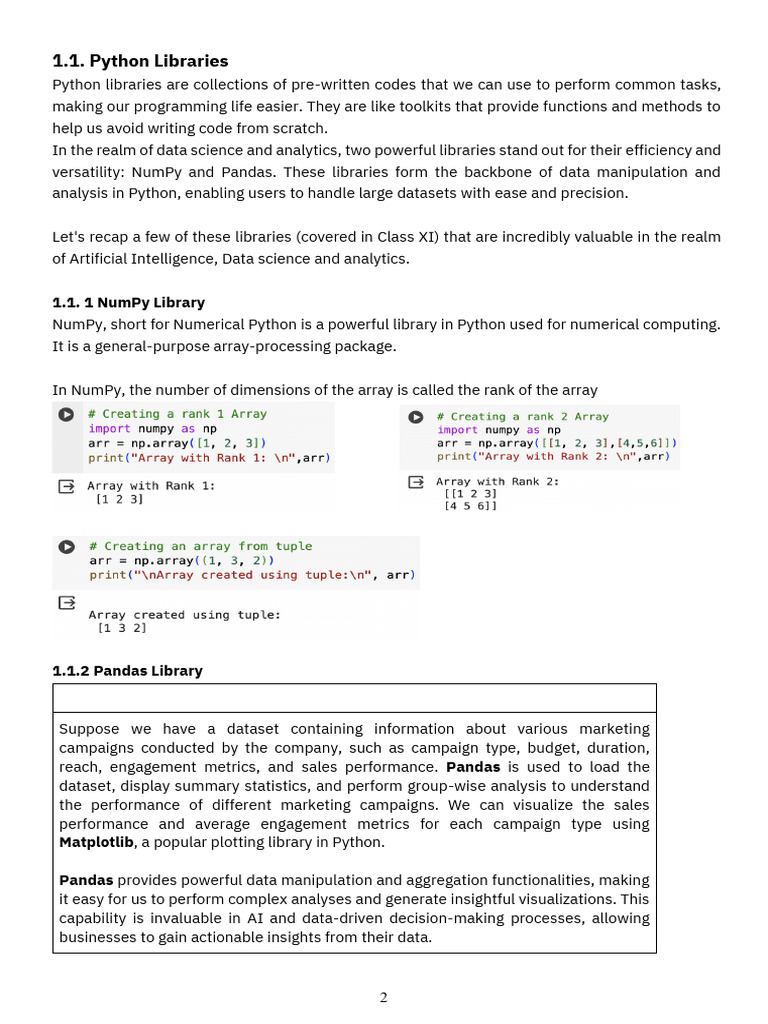 Class 12 AI Student Handbook | PDF | Comma Separated Values ...
