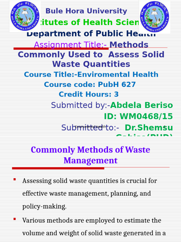 Assessing Solid Waste Quantities Methods | PDF | Data | Survey Methodology