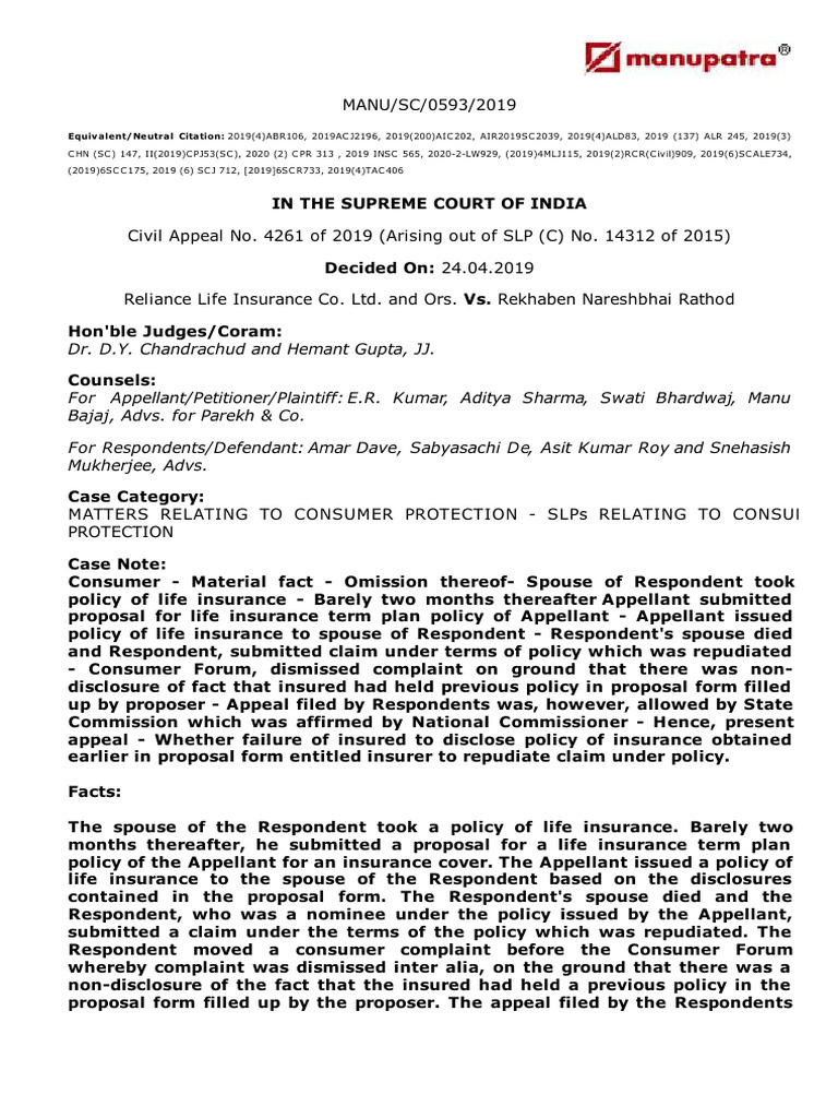 Supreme Court Ruling on Insurance Disclosure | PDF | Insurance ...