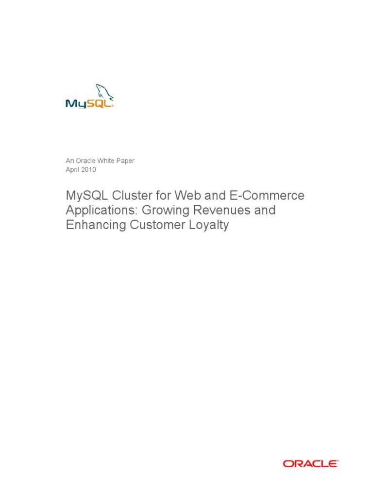 MySQL Cluster for E-Commerce Success | PDF | Scalability | My Sql