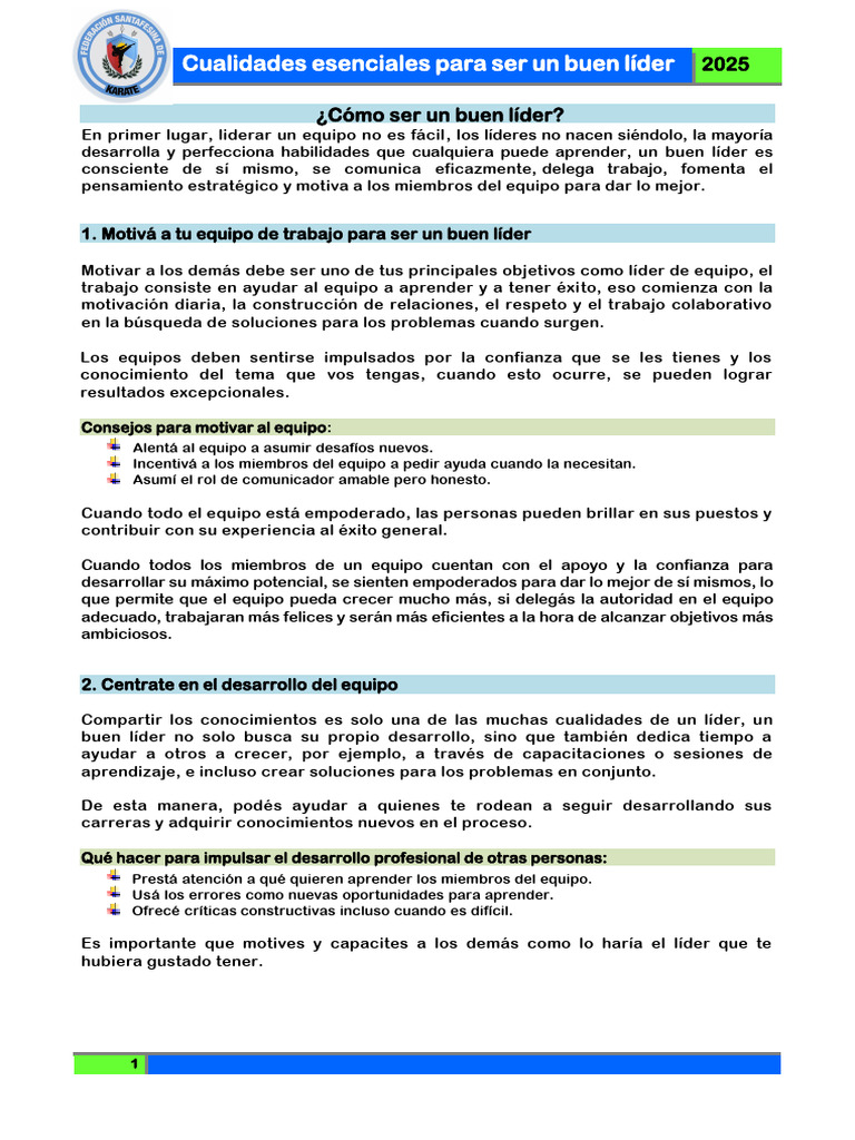 Cualidades Clave de un Buen Líder | PDF | Liderazgo | Desarrollo personal