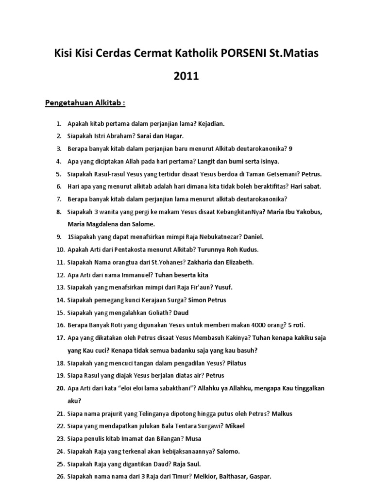 Soal Cerdas Cermat Genre Studi Indonesia