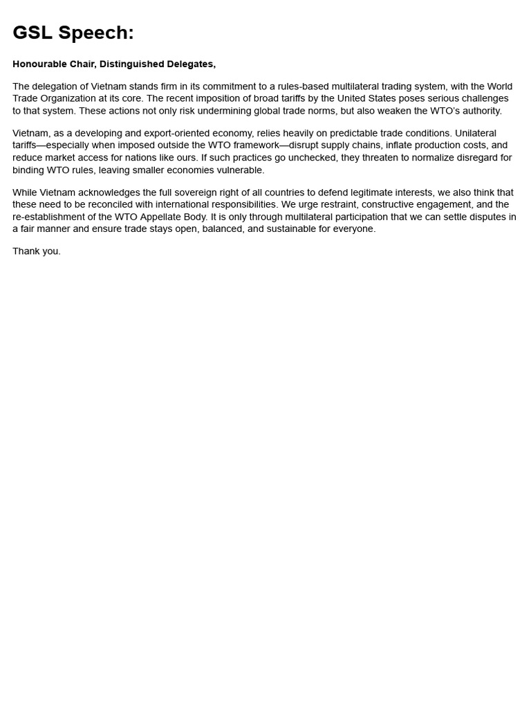 GSL Speech | PDF