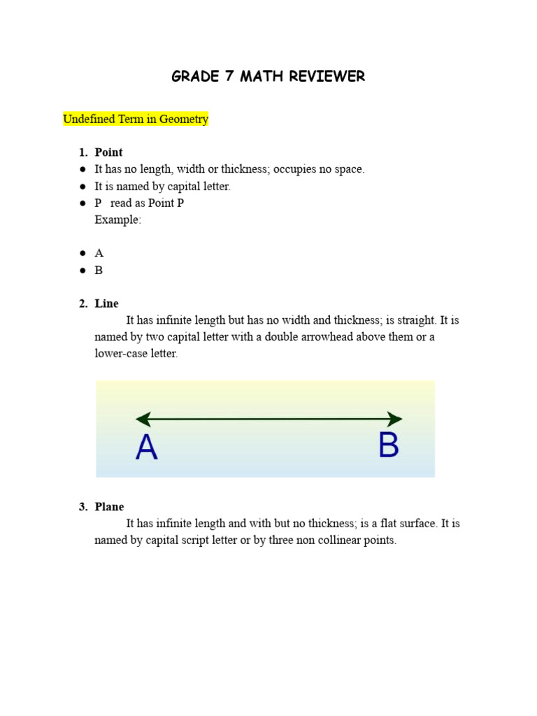 Grade 7 Math Reviewer | PDF