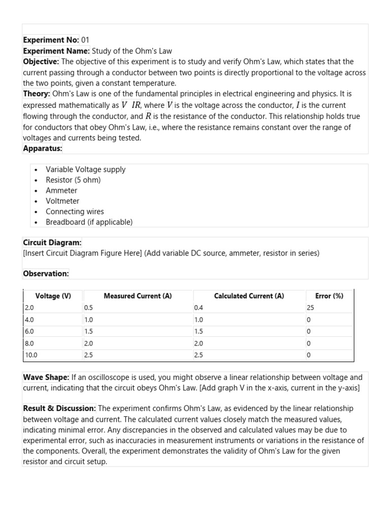 circuit 1- exp 1 | PDF