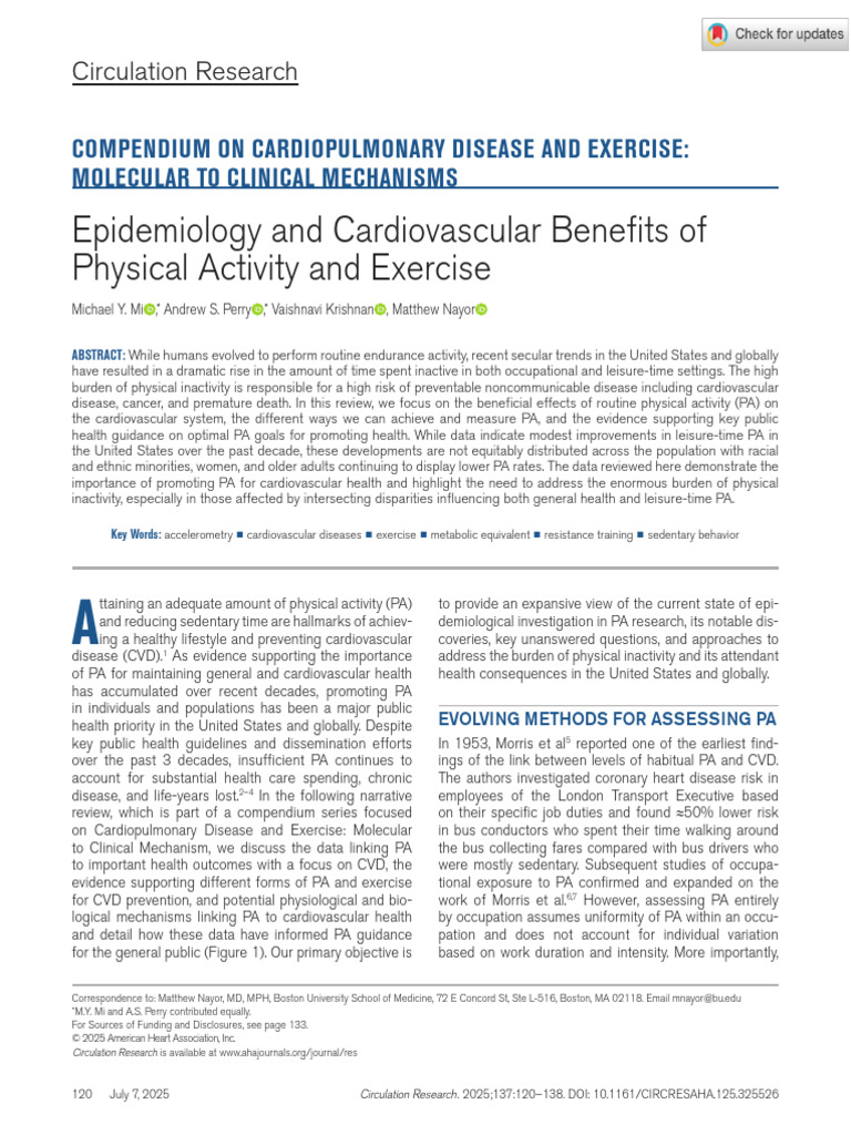 Cardiovascular Benefits of Physical Activity | PDF | Cardiovascular ...