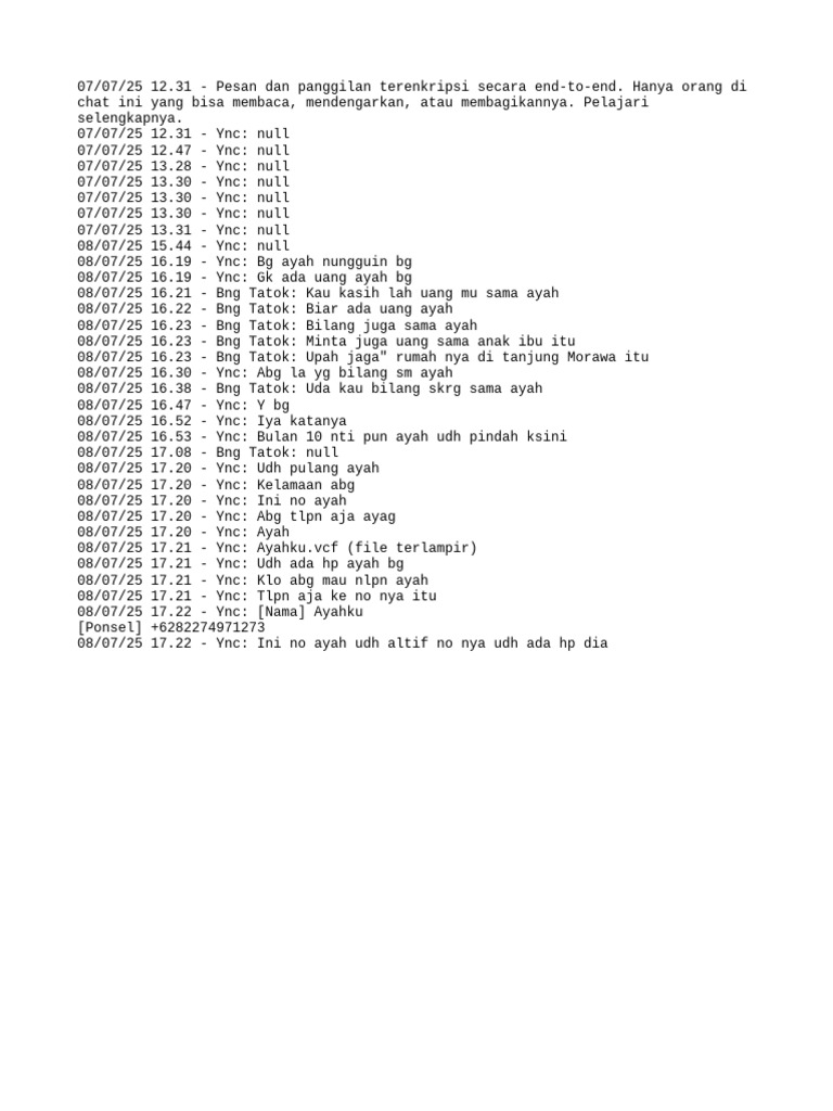 Chat WhatsApp Dengan BNG Tatok | PDF