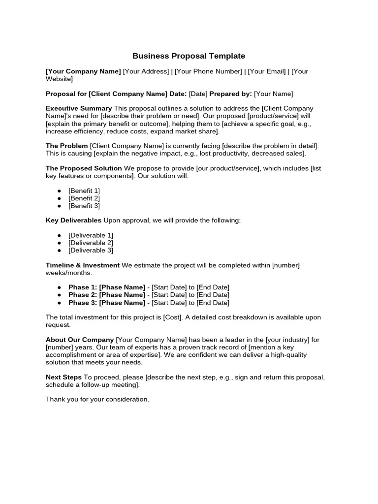 Business Proposal Template | PDF