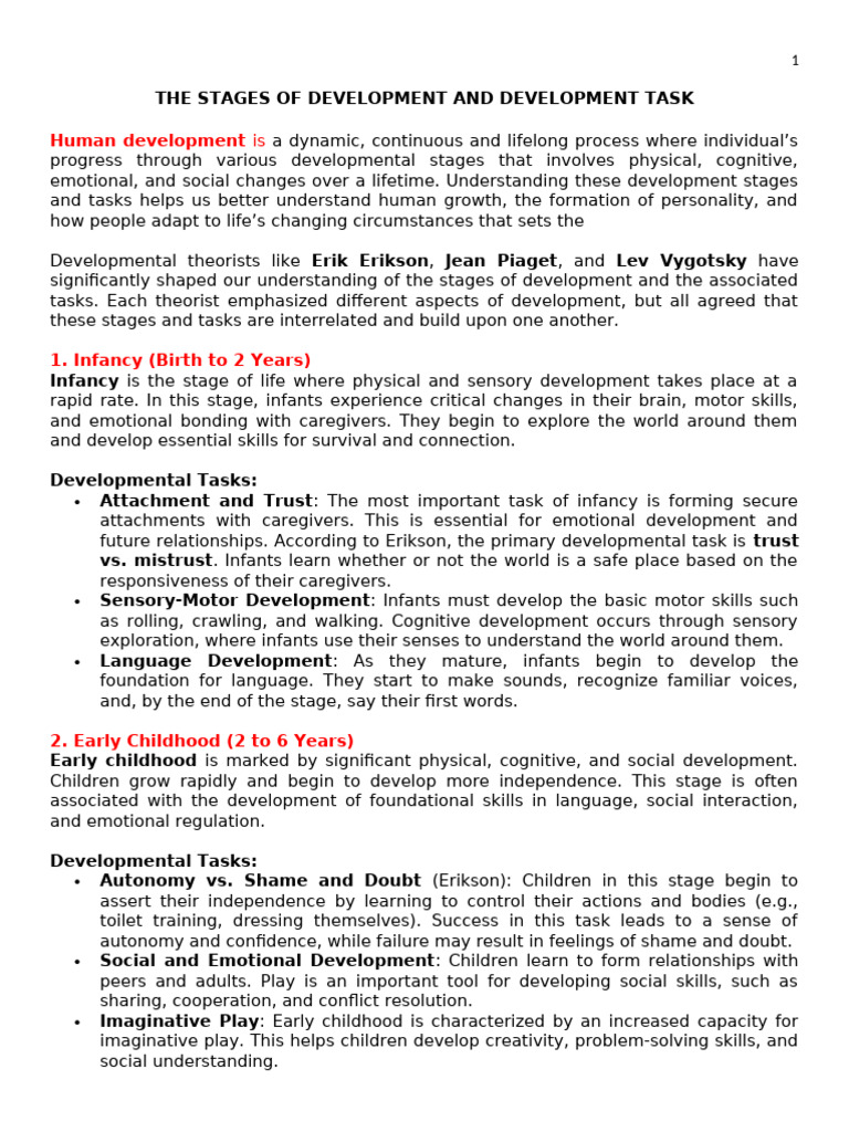 Human Development Stages Explained | PDF | Developmental Psychology ...